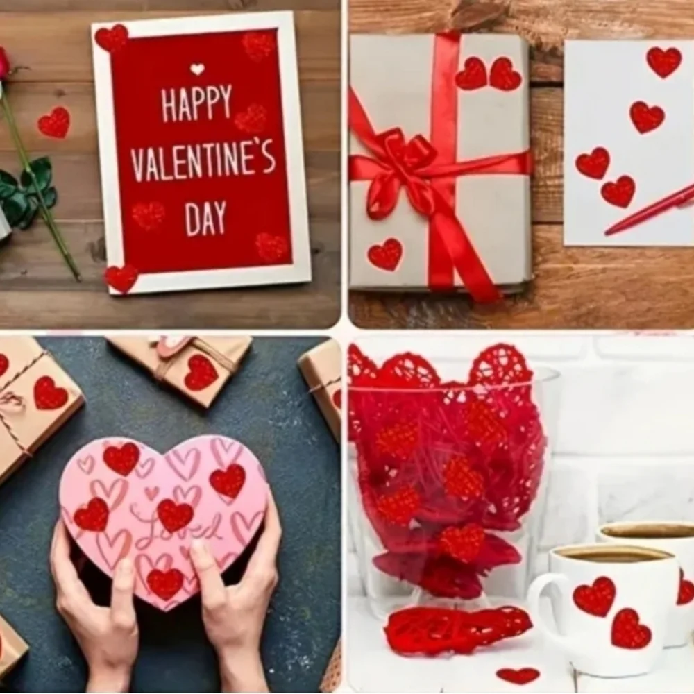 500 Pieces Roll Heart Sealing Sticker